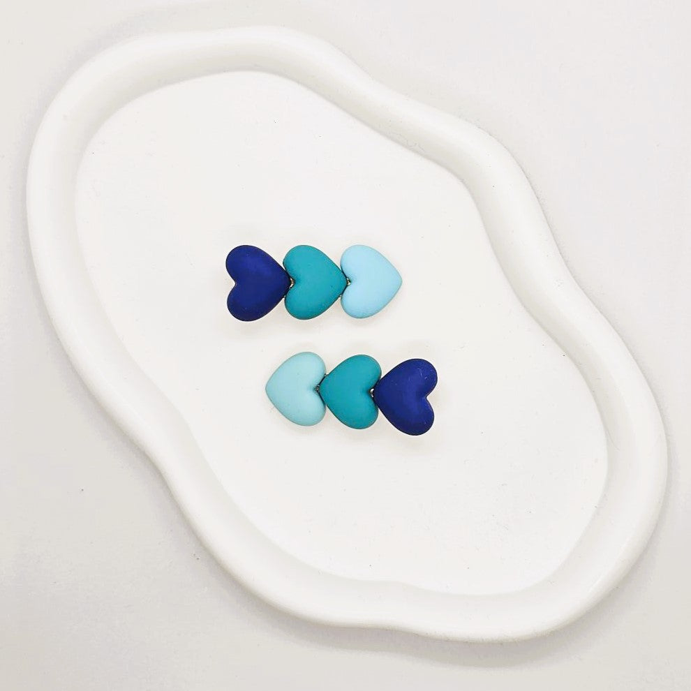 Hearts Junior Resin Alligator Clip - Pair