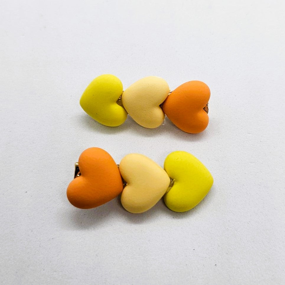 Hearts Junior Resin Alligator Clip - Pair